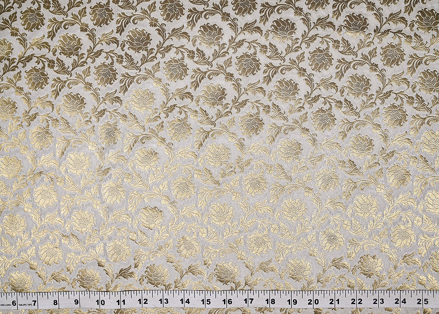 White Silk Fabric With Allover Jaal Pattern Of Zari Handloom 20290