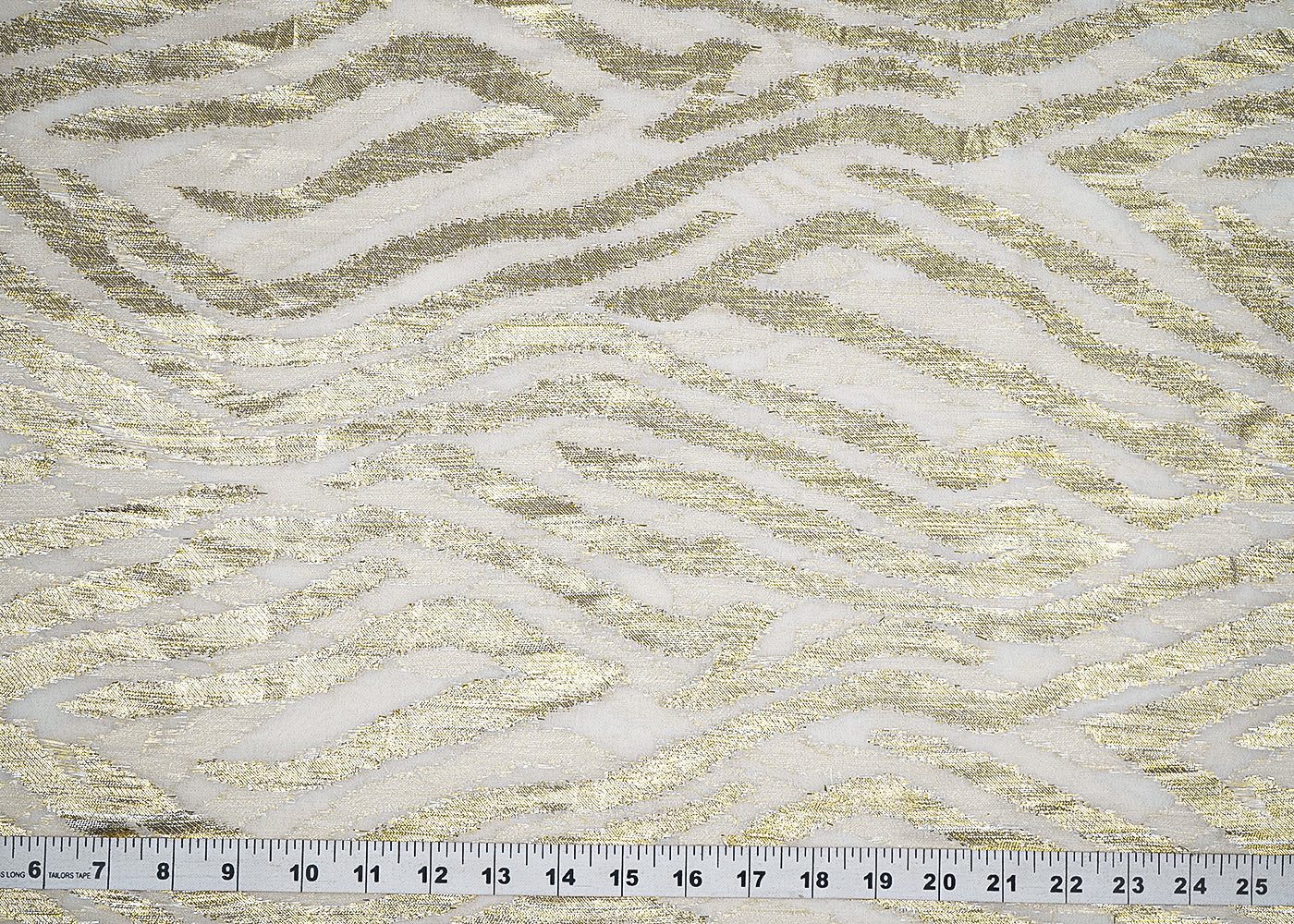 White Georgette Fabric With All Over Foil Work 20344