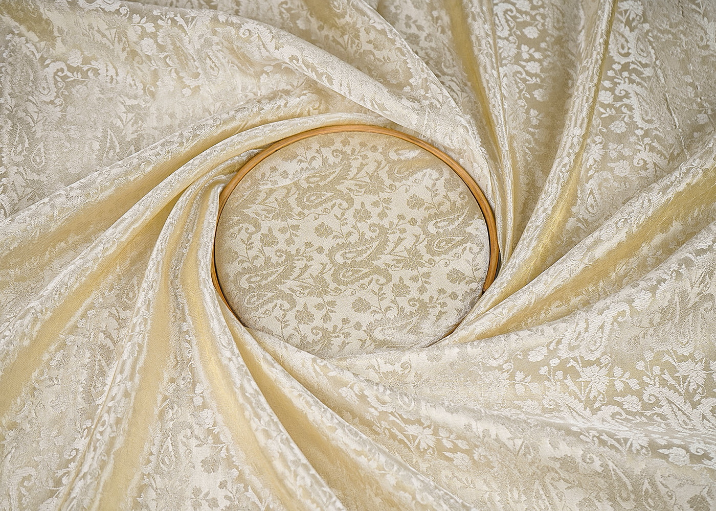 White Tissue Fabric With All Over Thread Handloom 20350