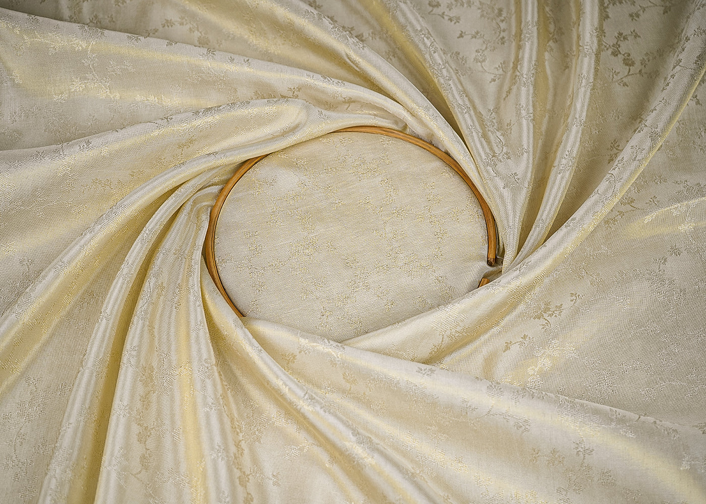 White Tissue Fabric With All Over Thread Handloom 20351