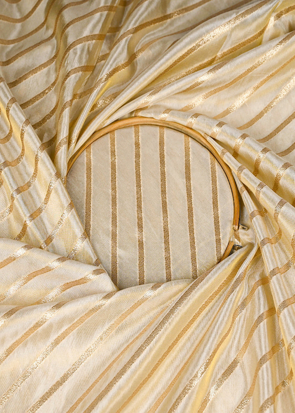Golden-Tissue-Fabric-With-All-Over-Stripes-Of-Golden-Zari-Handloom-20358-close-view