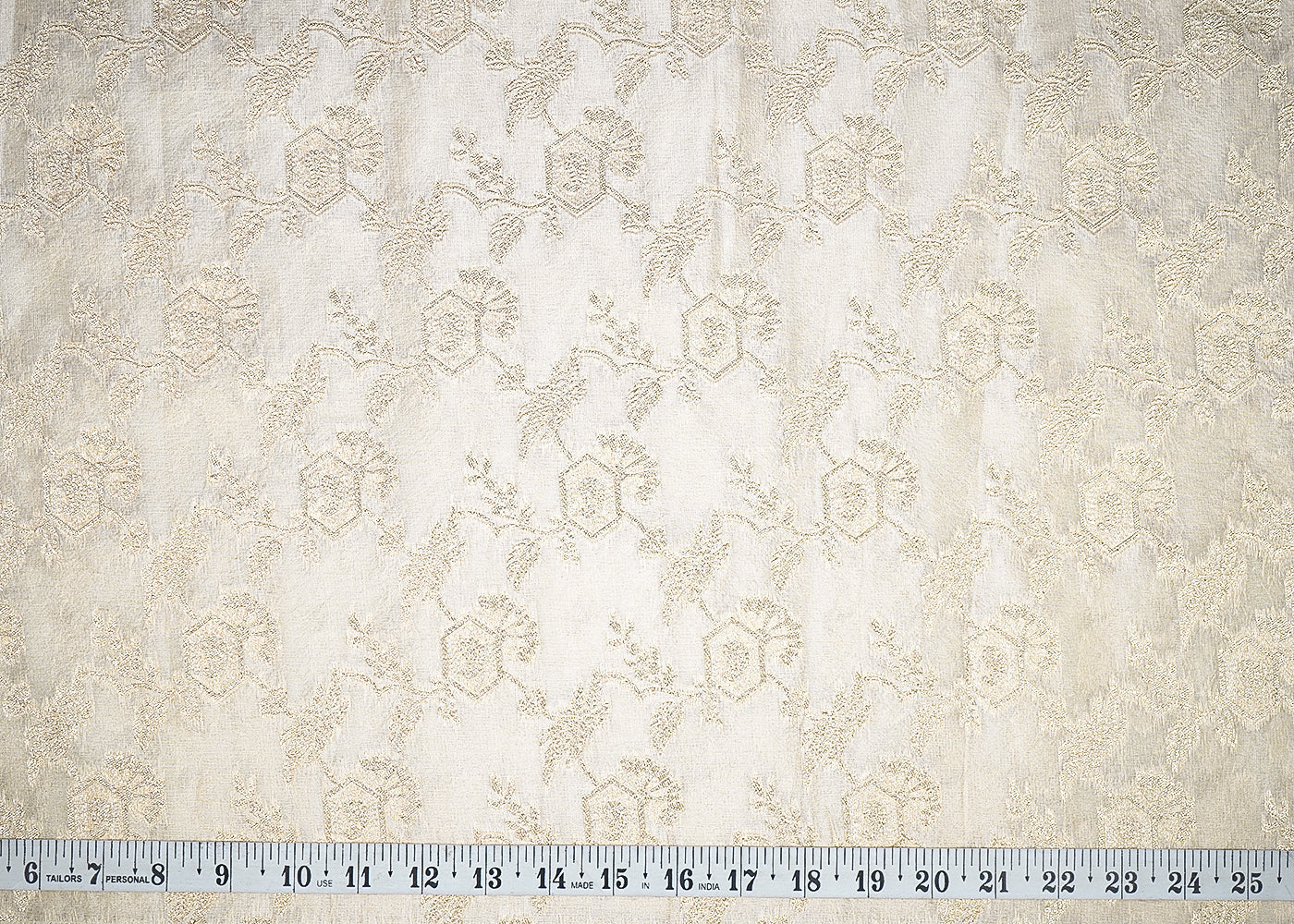 Light Golden Tissue Fabric With All Over Golden Zari Handloom 20361