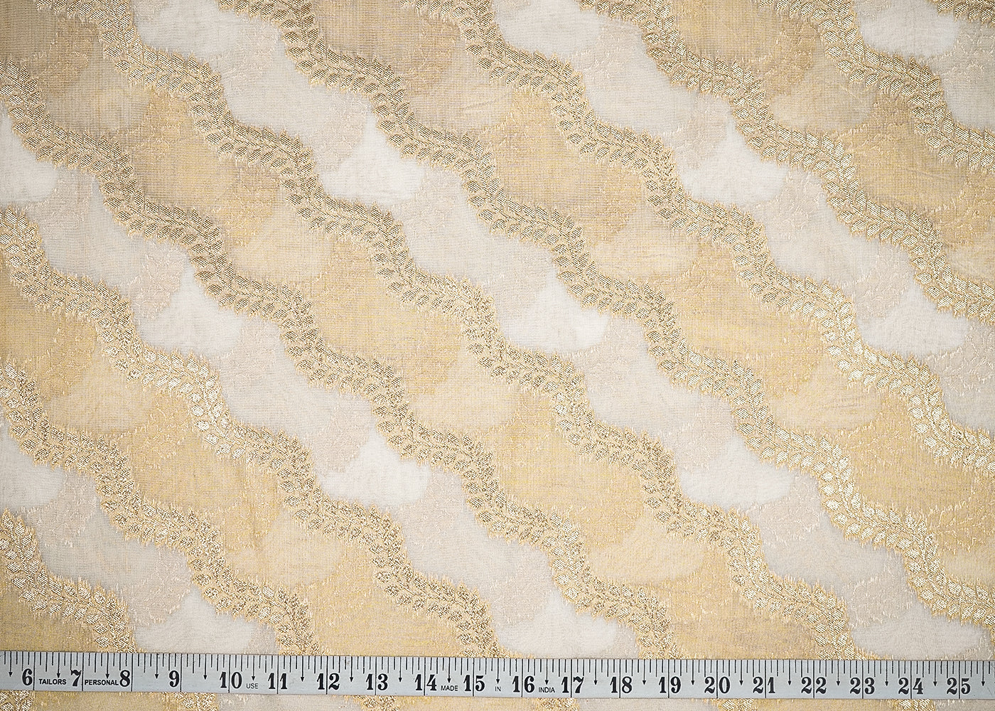 White-Organza-Tissue-Fabric-With-All-Over-Golden-Zari-Handloom-20574-measurement-view