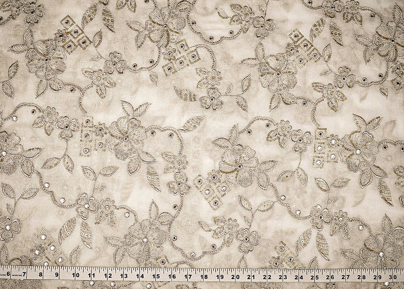White-Dyeable-Georgette-Fabric-With-All-Over-Zari,-Faux-Mirror-And-Sequins-20612-measurement-view