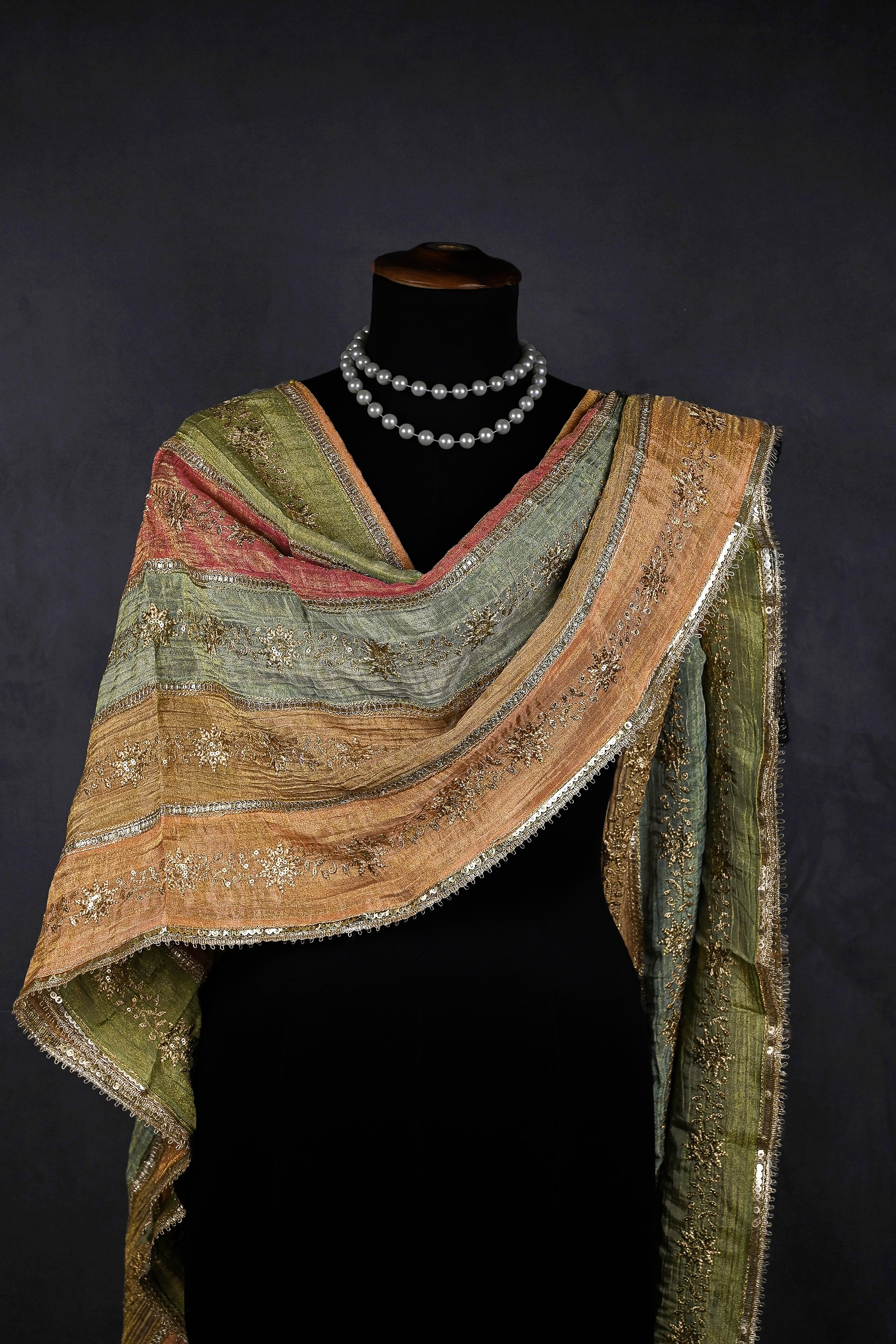 Multi-Color-Crushed-Tissue-Dupatta-With-All-Over-Zari-And-Sequins-Work-20685-wearing-view
