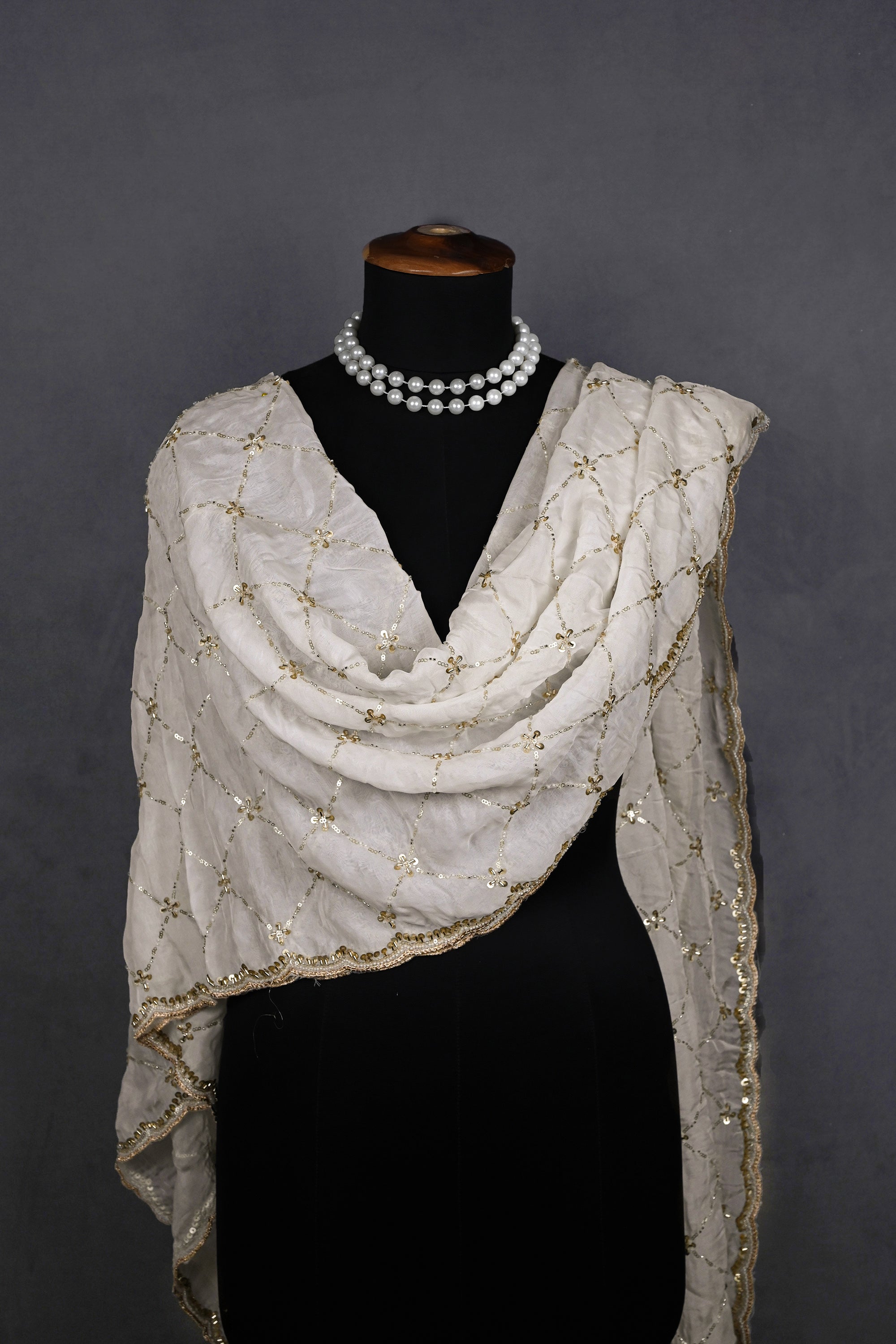 White-Organza-Dupatta-With-All-Over-Bead,-Sequins-And-Katdana-Work-20708-wearing-view