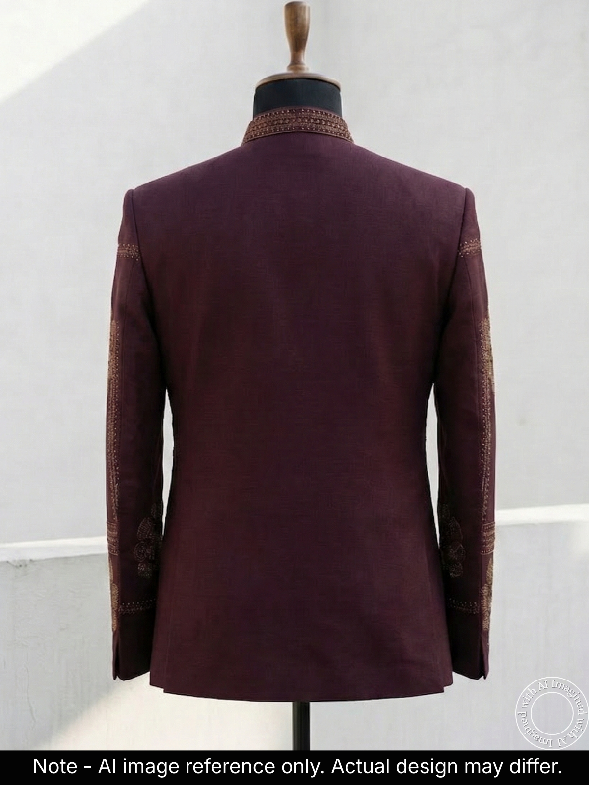 The Riwaayat - Unstitched Wine Jodhpuri Jacket Fabric for Men 20744