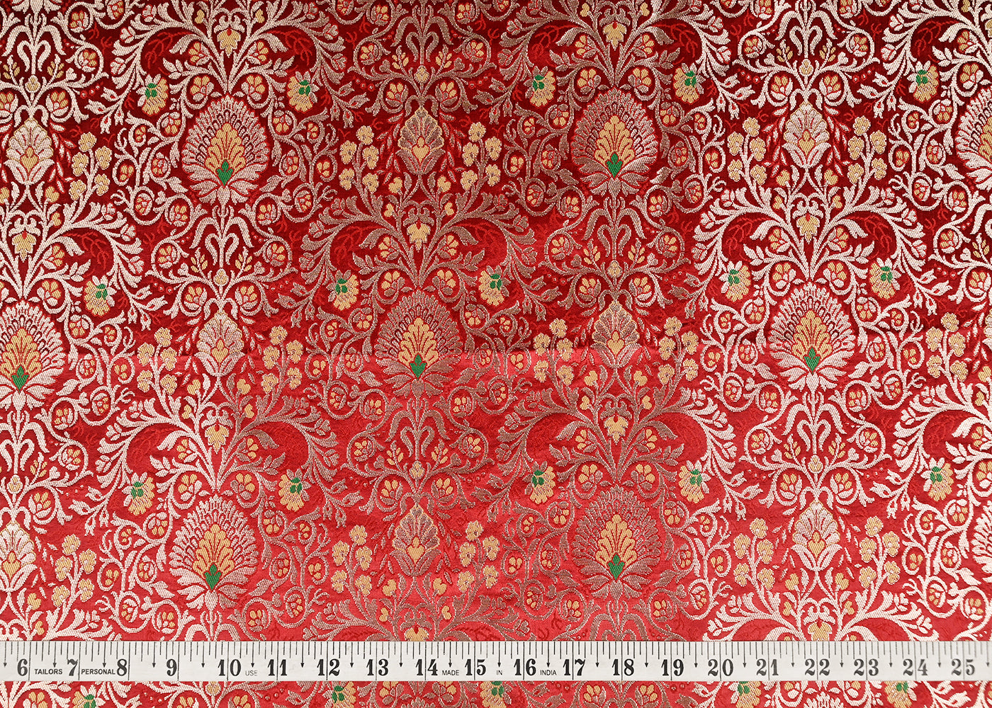 Maroon Banarasi Brocade Fabric With All Over Thread And Zari Handloom 20776
