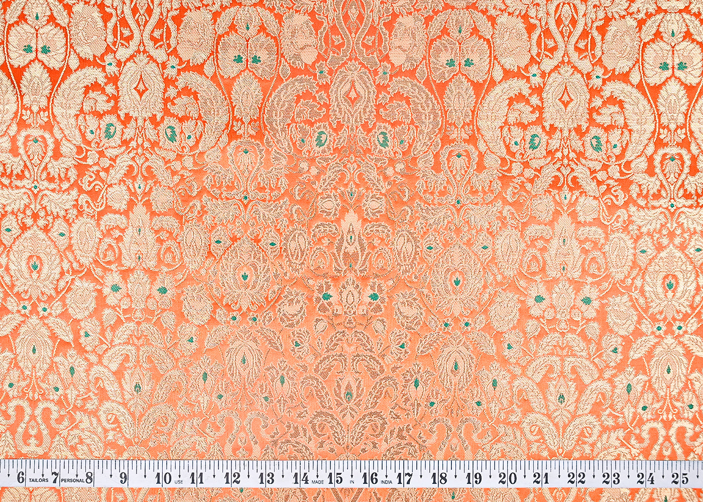Orange-Pure-Banarasi-Brocade-Fabric-With-All-Over-Thread-And-Zari-Handloom-20785-measuement-view