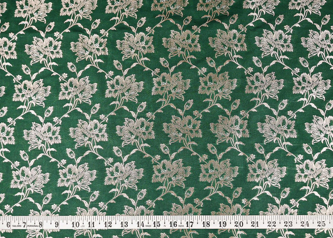 bottle-green-banarasi-brocade-fabric-with-all-over-golden-zari-handloom-20809-measurement-view