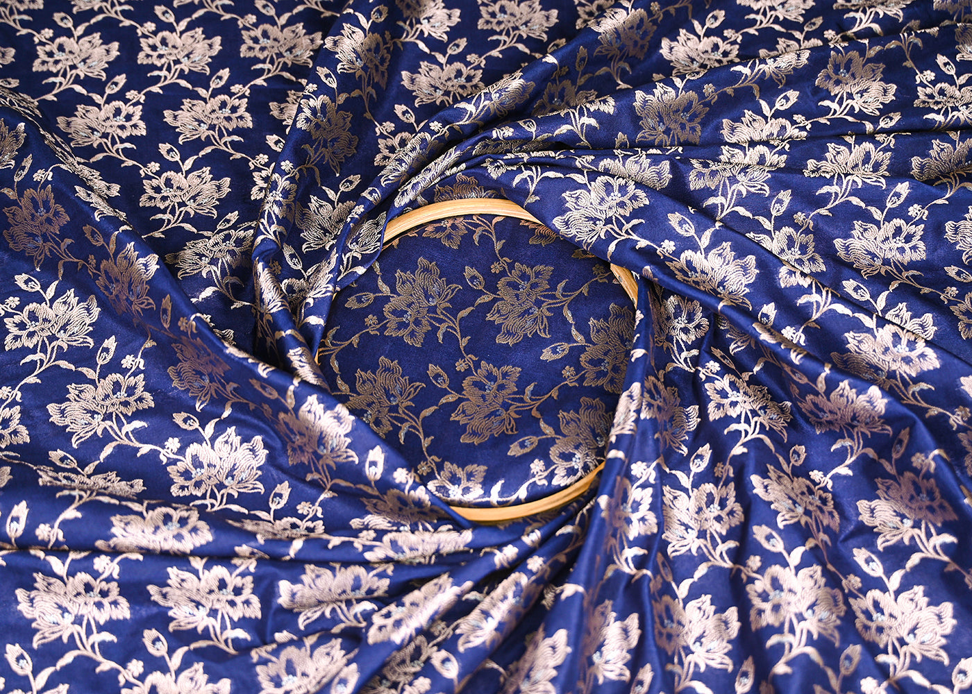 navy-blue-banarasi-brocade-fabric-with-all-over-golden-zari-handloom-20810-close-view