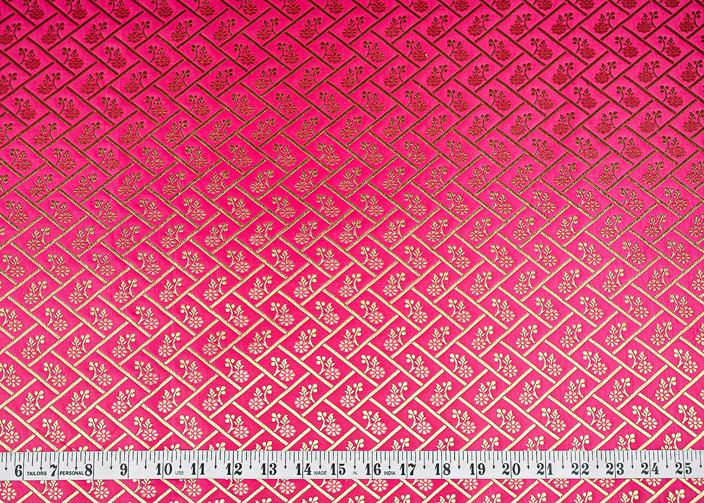 Rani-Pink-Banarasi-Brocade-Fabric-With-All-Over-Golden-Zari-Handloom-20832-measuement-view