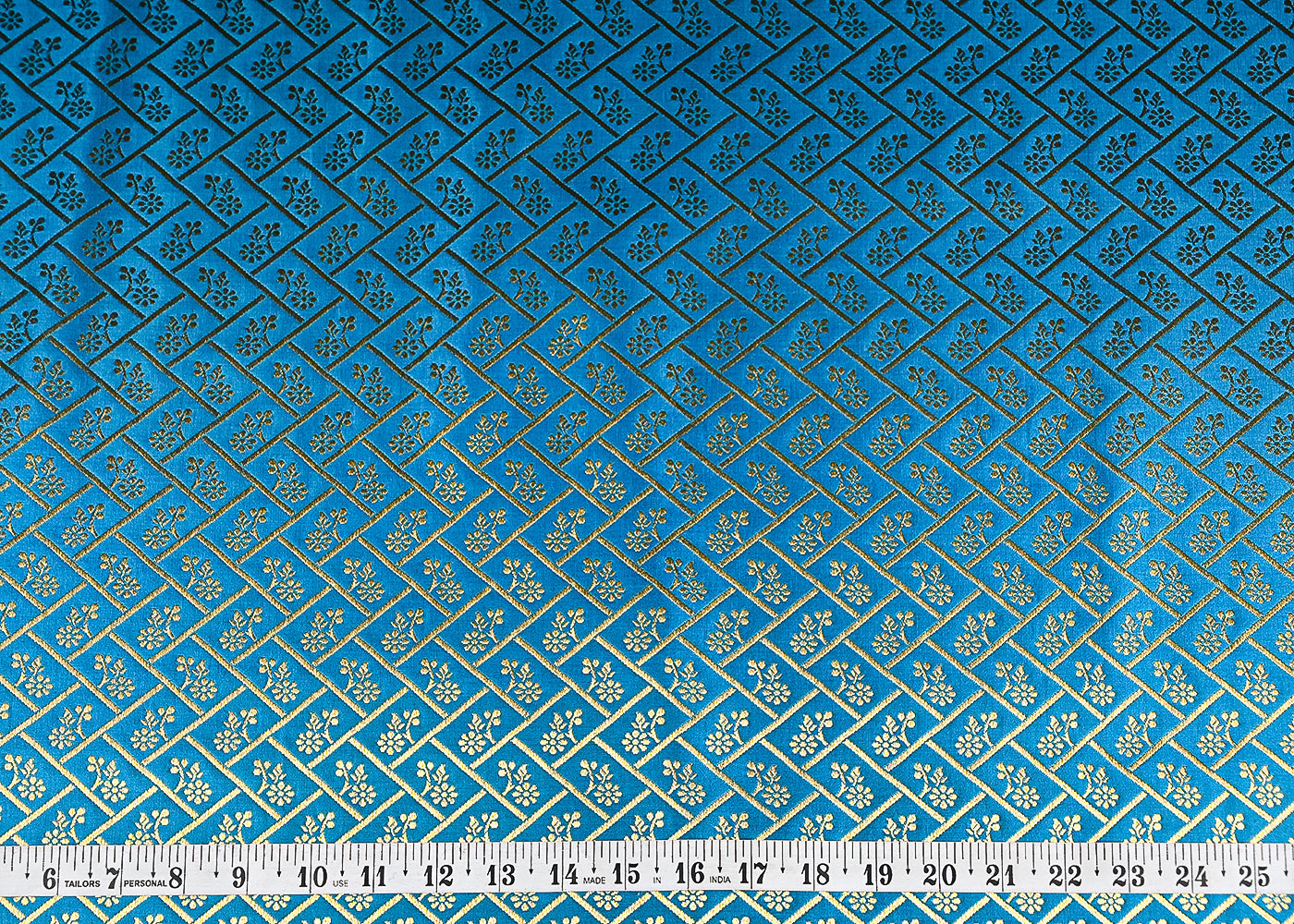 Rama-Green-Banarasi-Brocade-Fabric-With-All-Over-Golden-Zari-Handloom-20837-measurement-view