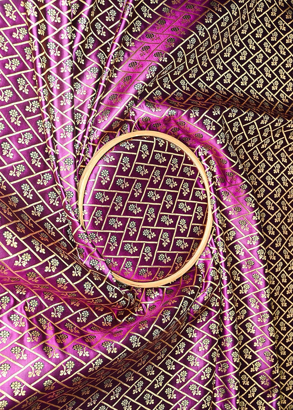 Dark-Purple-Banarasi-Brocade-Fabric-With-All-Over-Golden-Zari-Handloom-20838-close-view