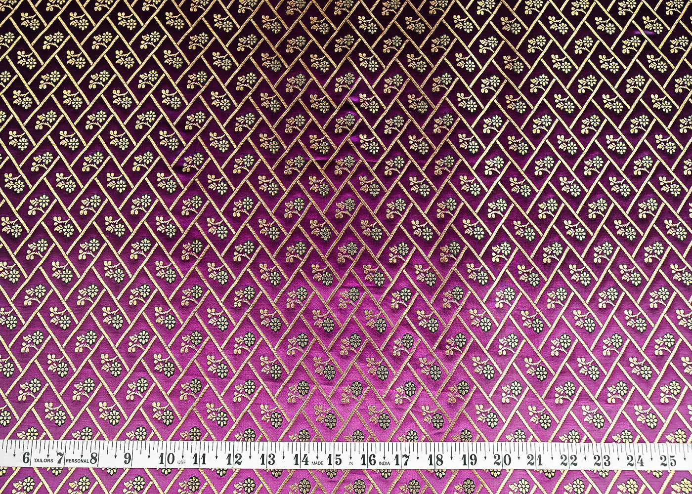 Dark-Purple-Banarasi-Brocade-Fabric-With-All-Over-Golden-Zari-Handloom-20838-measurement-view