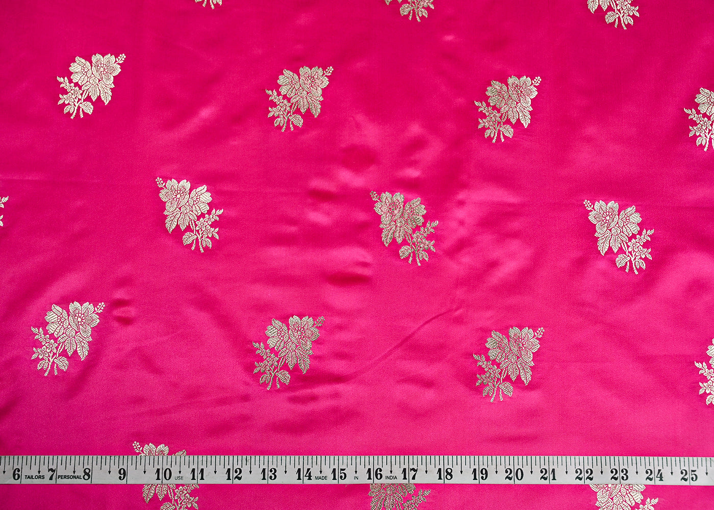 Rani-Pink-Banarasi-Silk-Fabric-With-All-Over-Buti-Of-Golden-Zari-Handloom-20883-measurement-view