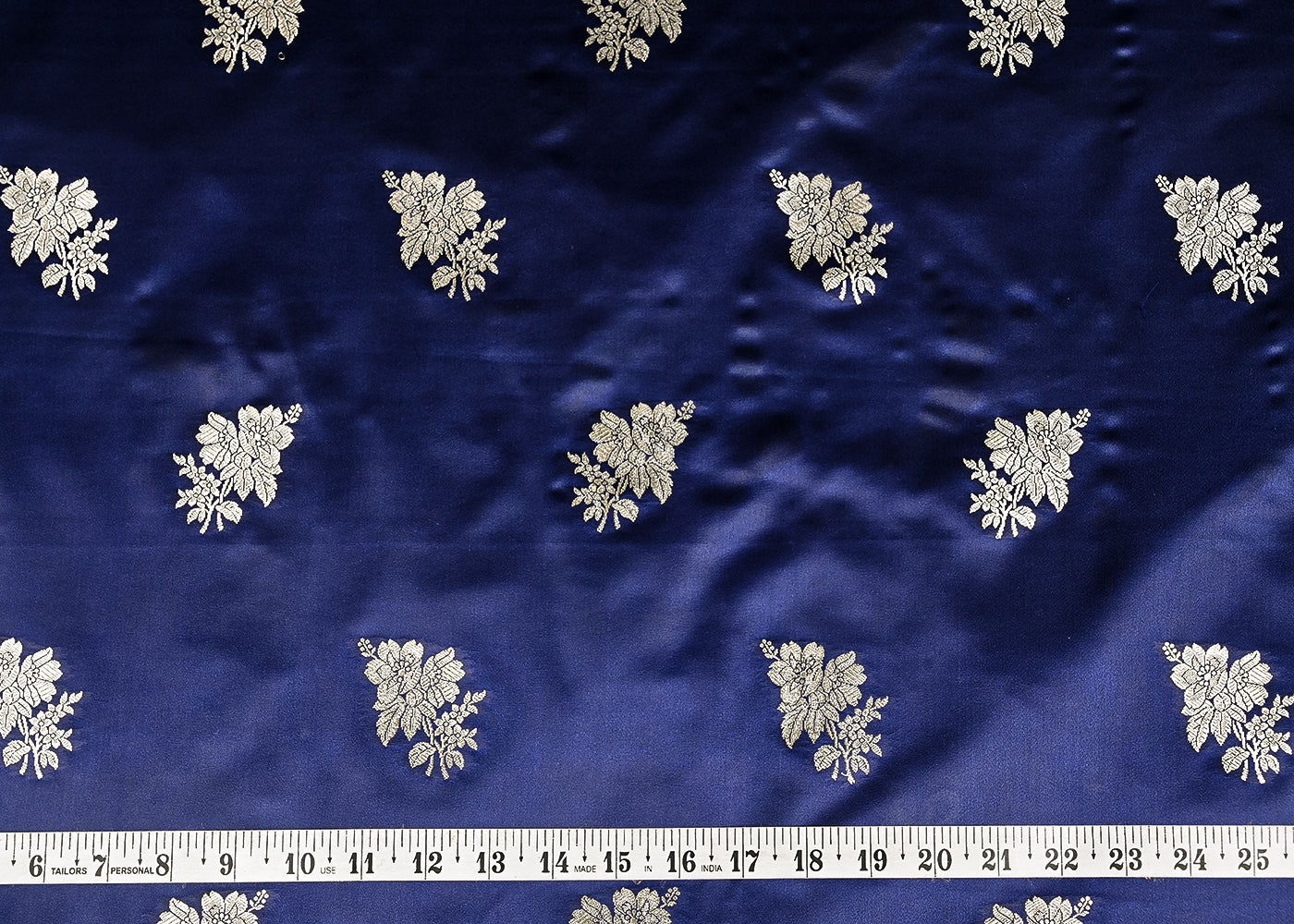 Navy-Blue-Banarasi-Silk-Fabric-With-All-Over-Buti-Of-Golden-Zari-Handloom-20884-measurement-view