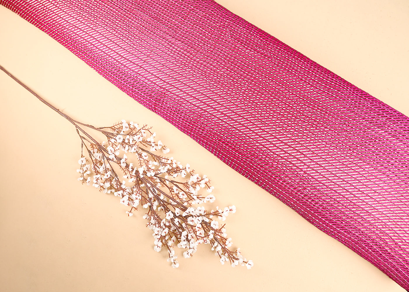 Rani-Pink-Banarasi-Silk-Fabric-With-All-Over-Golden-Zari-Handloom-20953