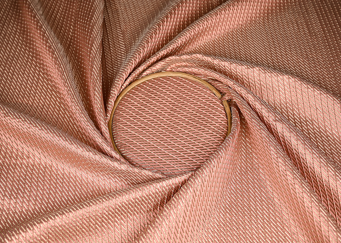 Peach Banarasi Silk Fabric With All Over Golden Zari Handloom 20954