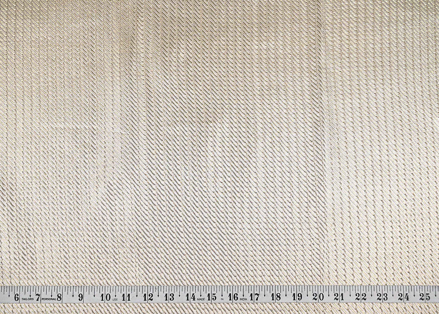 Off White Banarasi Silk Fabric With All Over Golden Zari Handloom 20959