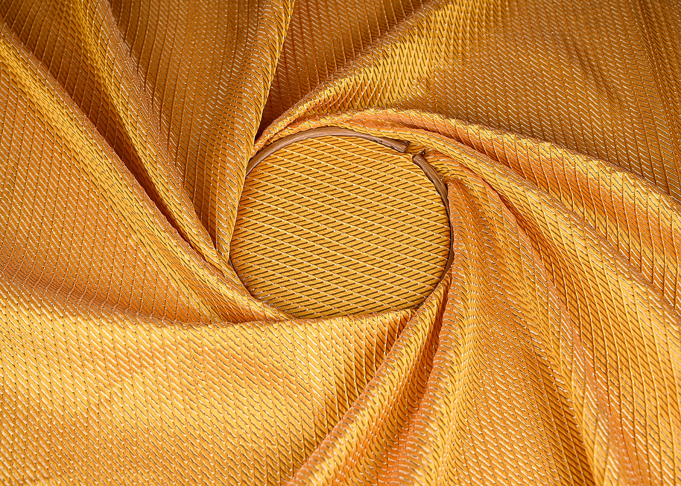 Mustard Banarasi Silk Fabric With All Over Golden Zari Handloom 20960