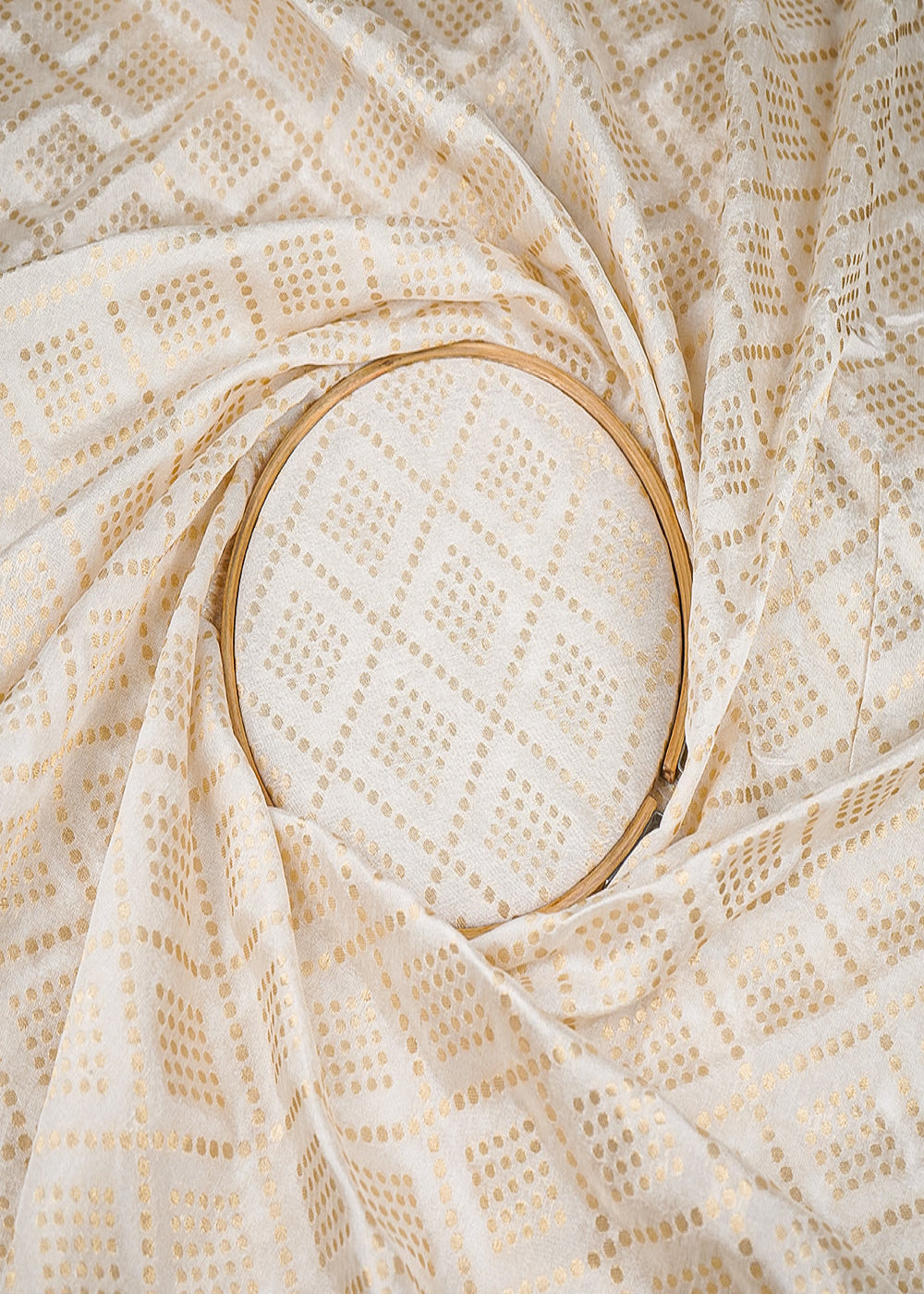 White-Dyeable-Chanderi-Fabric-With-All-Over-Golden-Zari-Handloom-20995-close-view