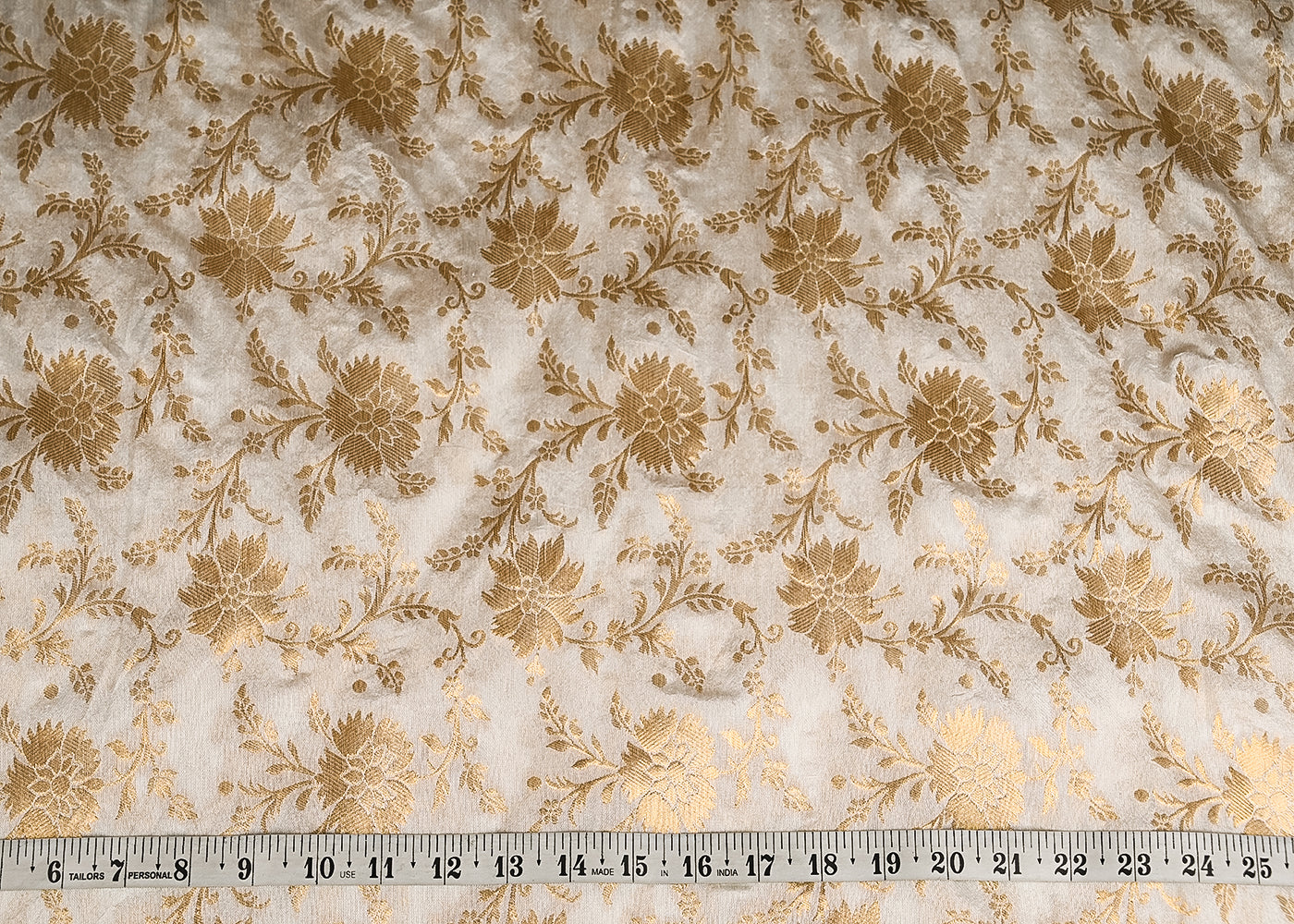 White-Dyeable-Chanderi-Fabric-With-All-Over-Golden-Zari-Handloom-20997-measurement-view