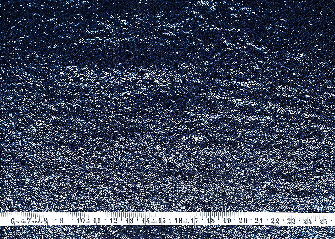 Navy Blue Georgette Fabric With All Over Sequins Work 21011