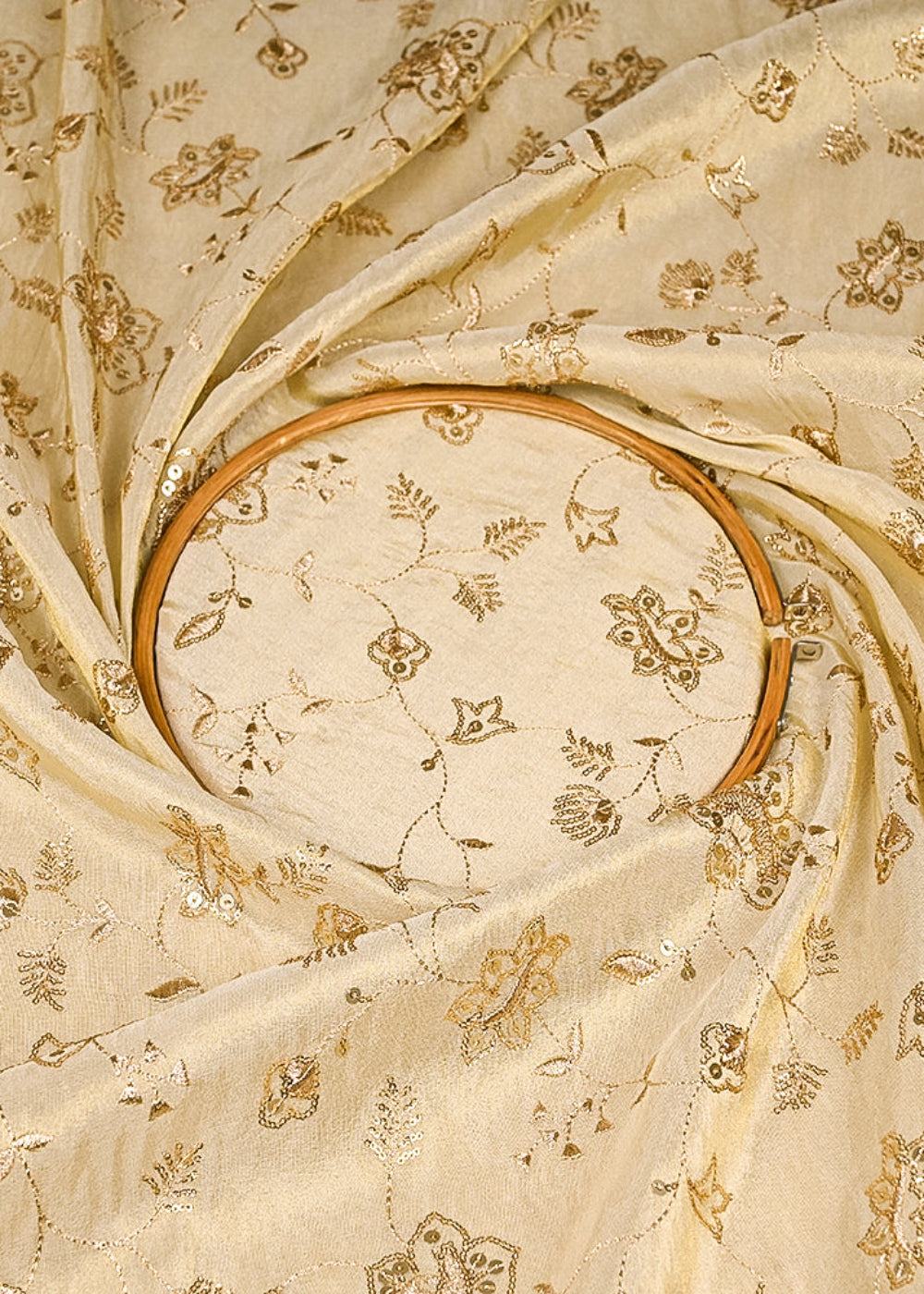 Golden-Dyeable-Tissue-Fabric-with-Allover-Zari-and-Sequins-Work-21087-close-view