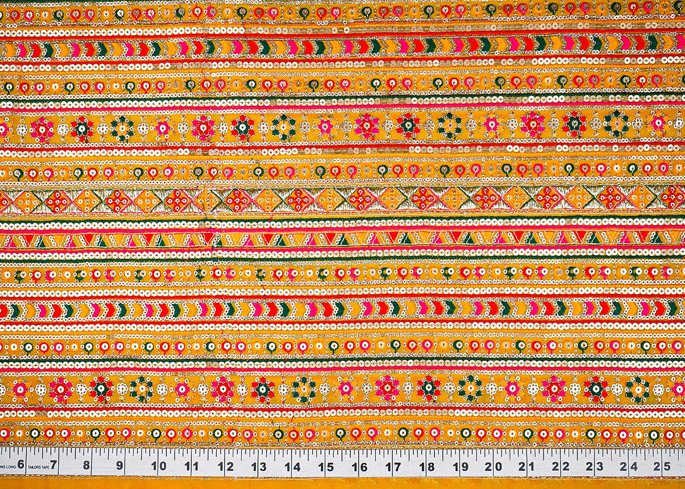 Yellow-Georgette-Fabric-With-All-Over-Thread,-Sequins-And-Zari-Work-21247-measurement-view