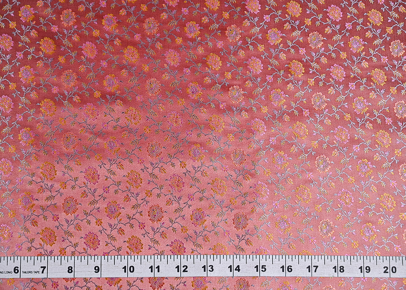 Baby Pink Banarasi Brocade Fabric With All Over Thread And Zari Handloom 21254
