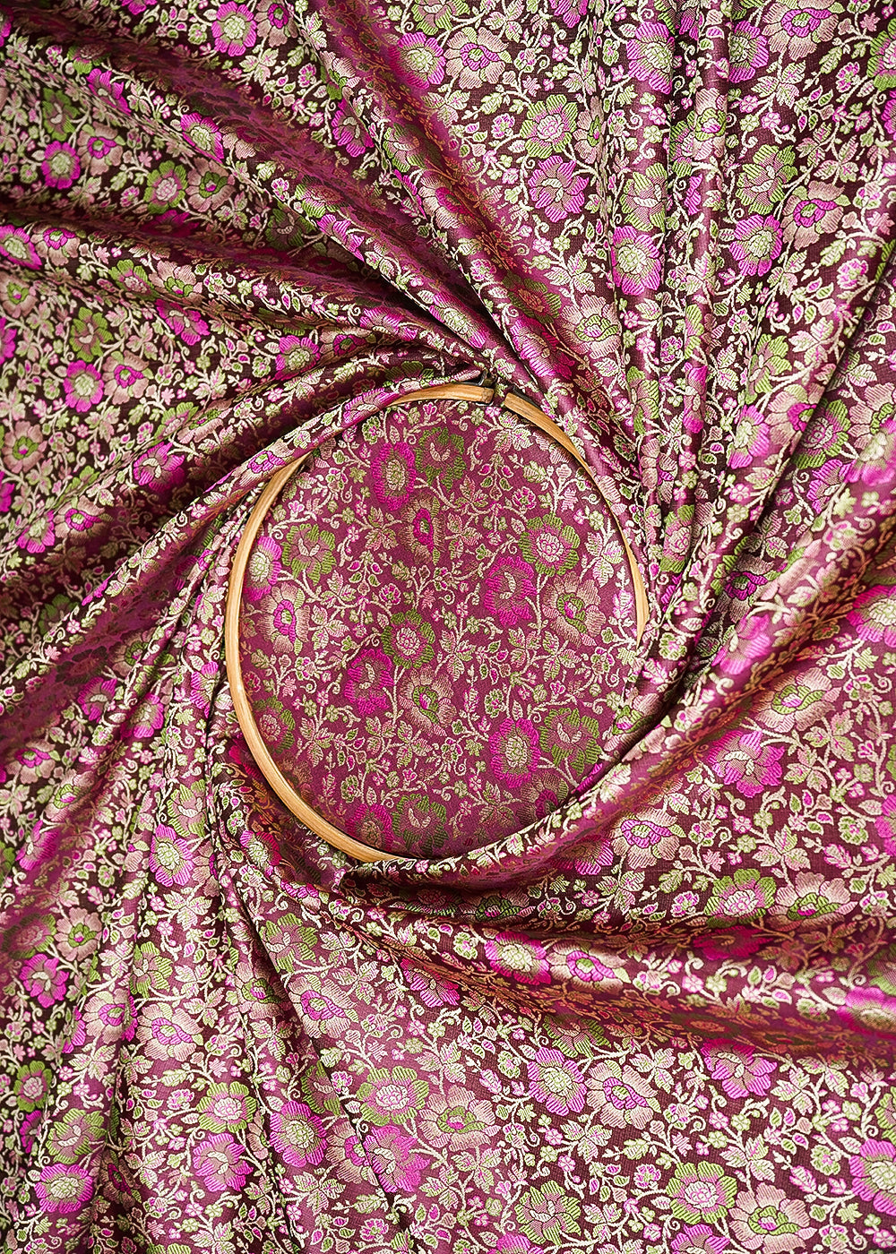 Wine-Banarasi-Brocade-Fabric-With-All-Over-Thread-And-Zari-Handloom-21262-close-view