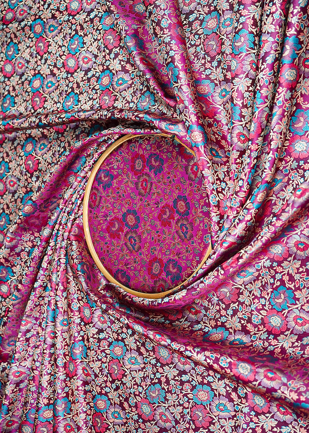 Dark-Purple-Banarasi-Brocade-Fabric-With-All-Over-Thread-And-Zari-Handloom-21263-close-view