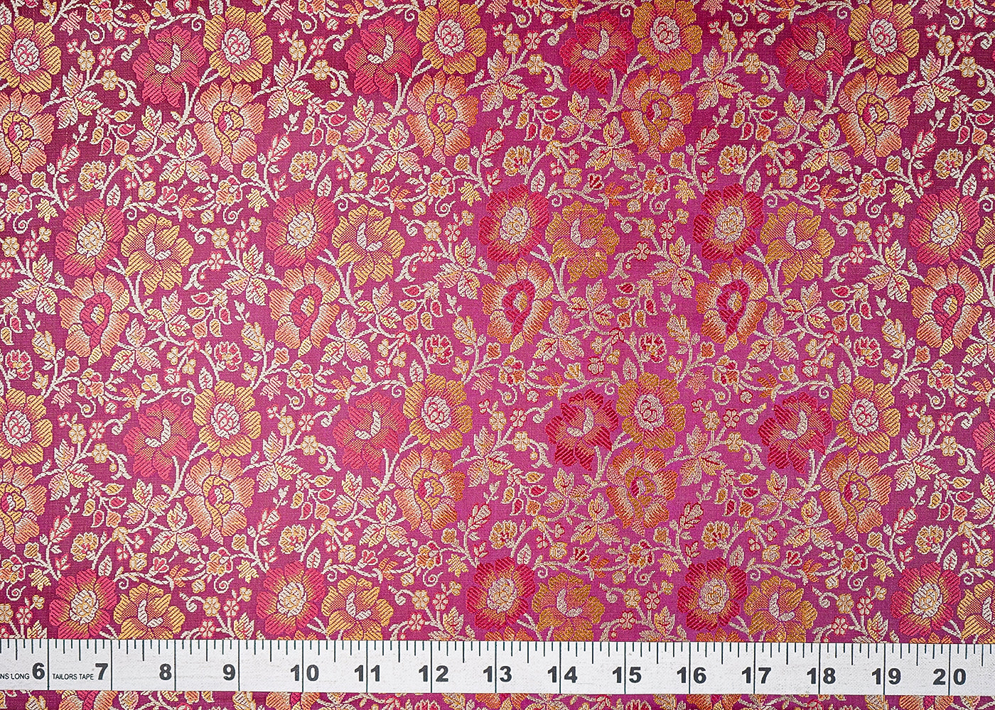 Purple Banarasi Brocade Fabric With All Over Thread And Zari Handloom 21264