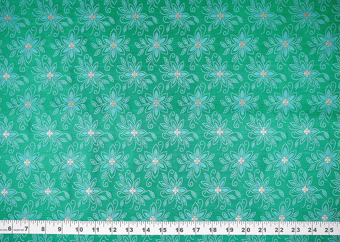 Green-Banarasi-Brocade-Fabric-With-All-Over-Thread-And-Zari-Handloom-21269-measurement-view