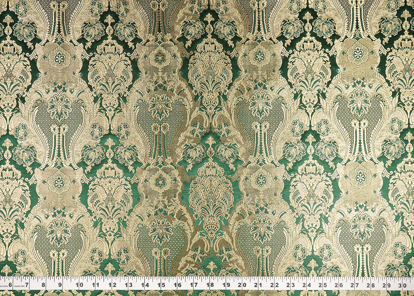 Dark Green Banarasi Brocade Fabric With All Over Thread And Zari Handloom 21281