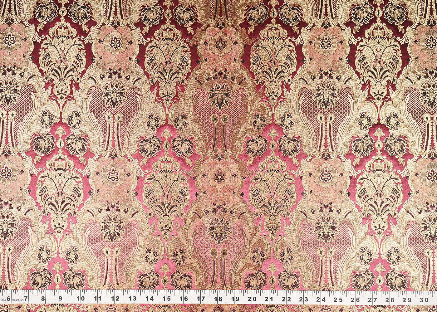 Mauve Banarasi Brocade Fabric With All Over Thread And Zari Handloom 21282