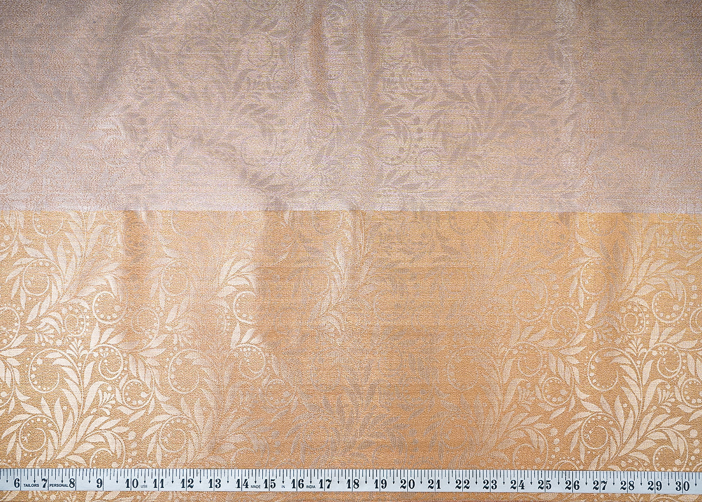 Copper-&-Golden-Organza-Fabric-With-All-Over-Self-Work-With-One-Side-Border-21344-measurement-view
