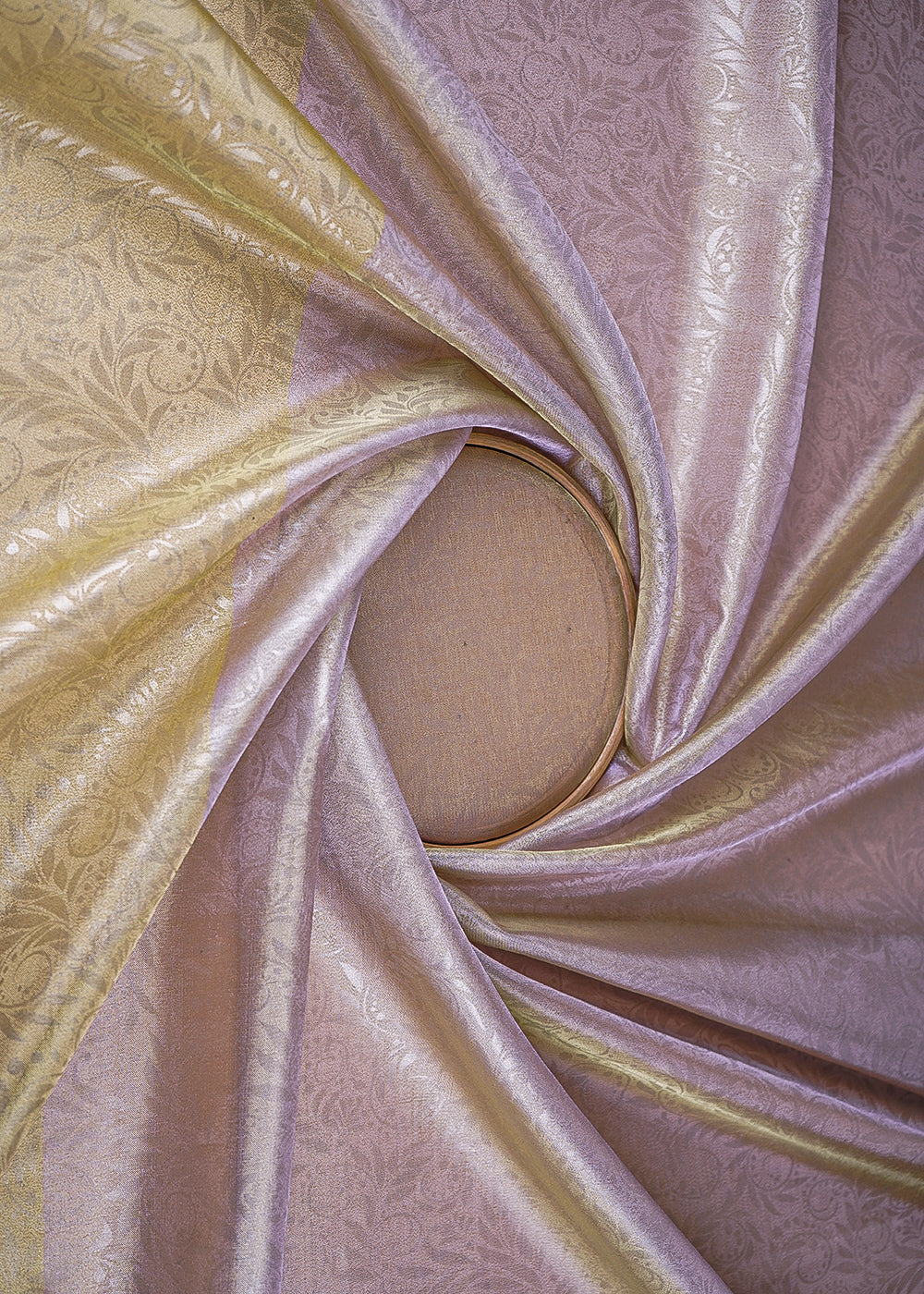 Lavender-&-Sea-Green-Organza-Fabric-With-All-Over-Self-Work-With-One-Side-Border-21347-close-view