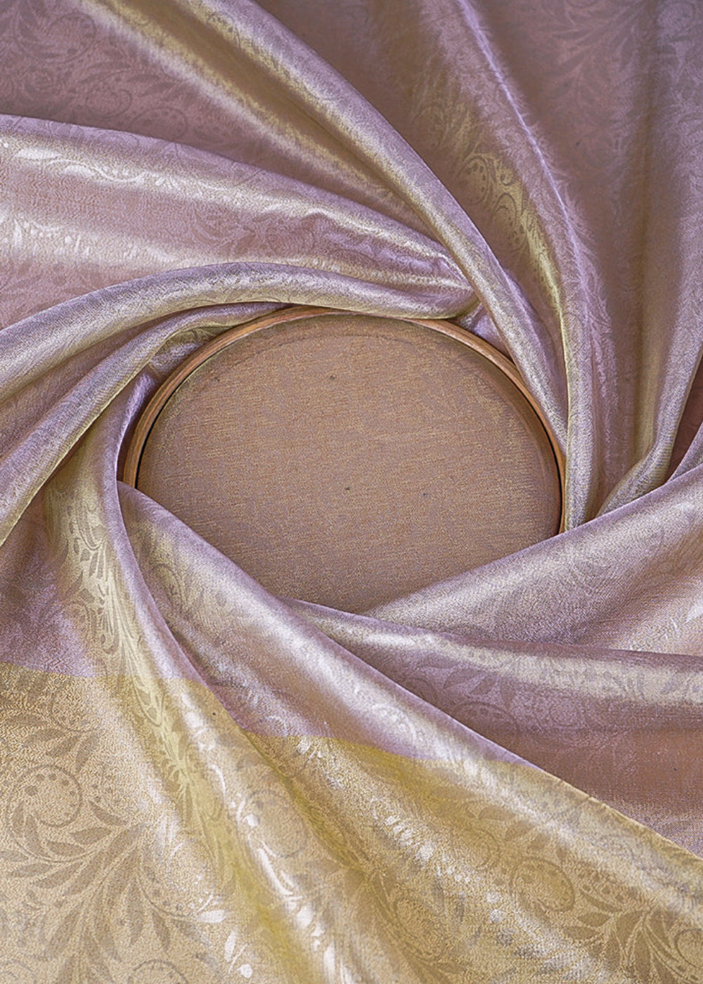 Lavender-&-Sea-Green-Organza-Fabric-With-All-Over-Self-Work-With-One-Side-Border-21347-close-view