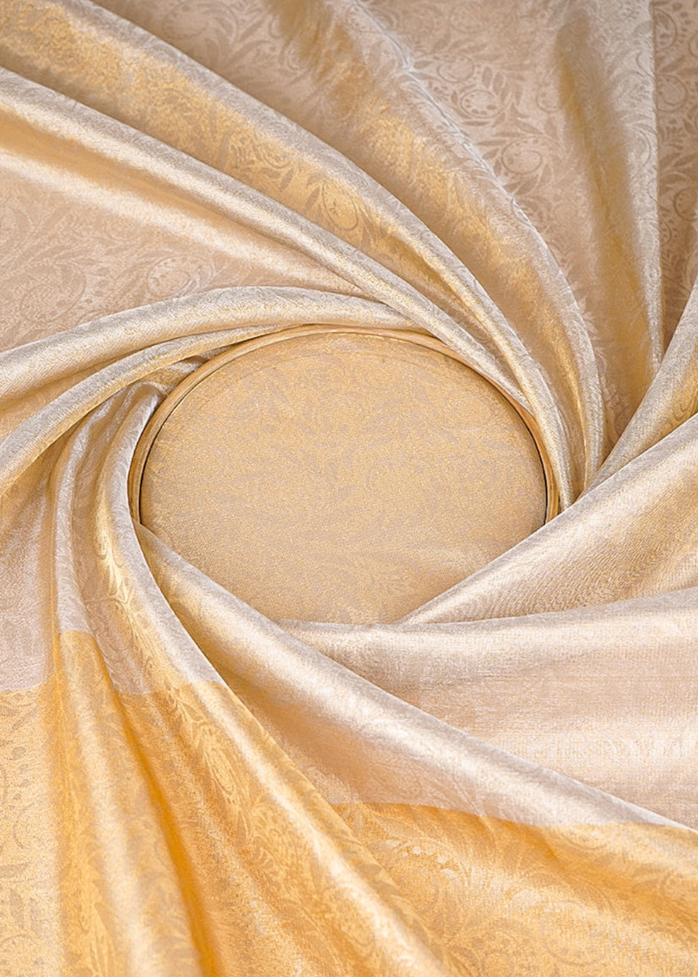 Rose-Gold-&-Golden-Organza-Fabric-With-All-Over-Self-Work-With-One-Side-Border-21349-close-view