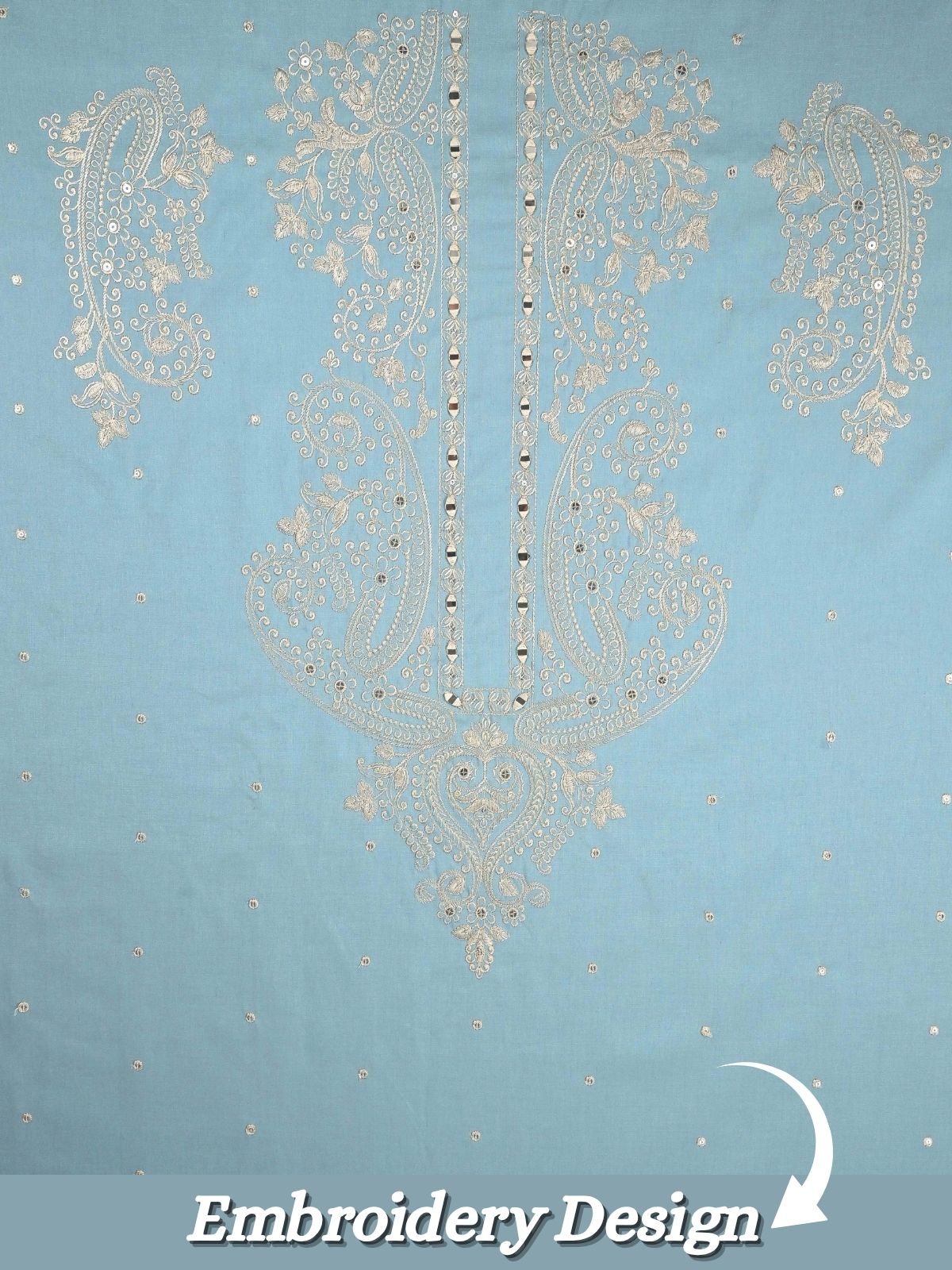 The Kohinoor - Unstitched Blue Kurta Fabric For Men 21360