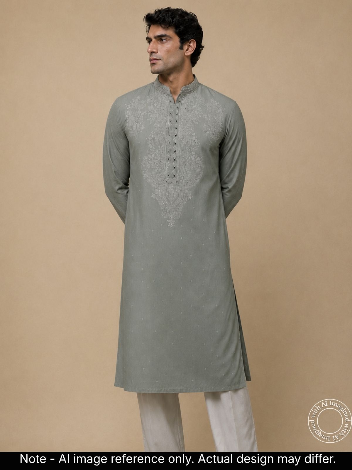 The Kohinoor - Unstitched Light Green Kurta Fabric For Men 21361