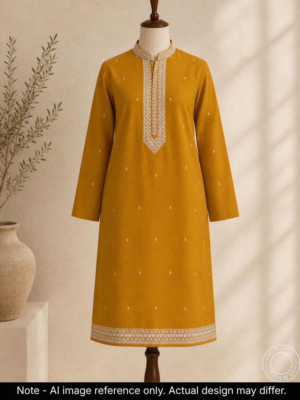 The Kohinoor - Unstitched Mustard Kurta Fabric For Men 21362