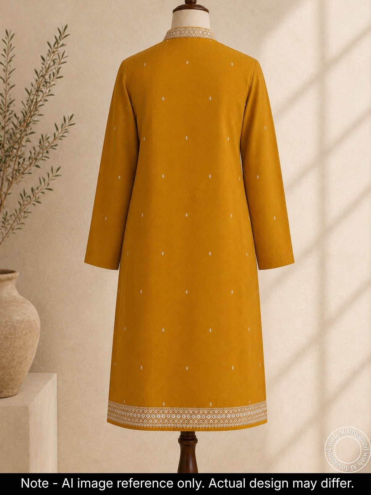 The Kohinoor - Unstitched Mustard Kurta Fabric For Men 21362