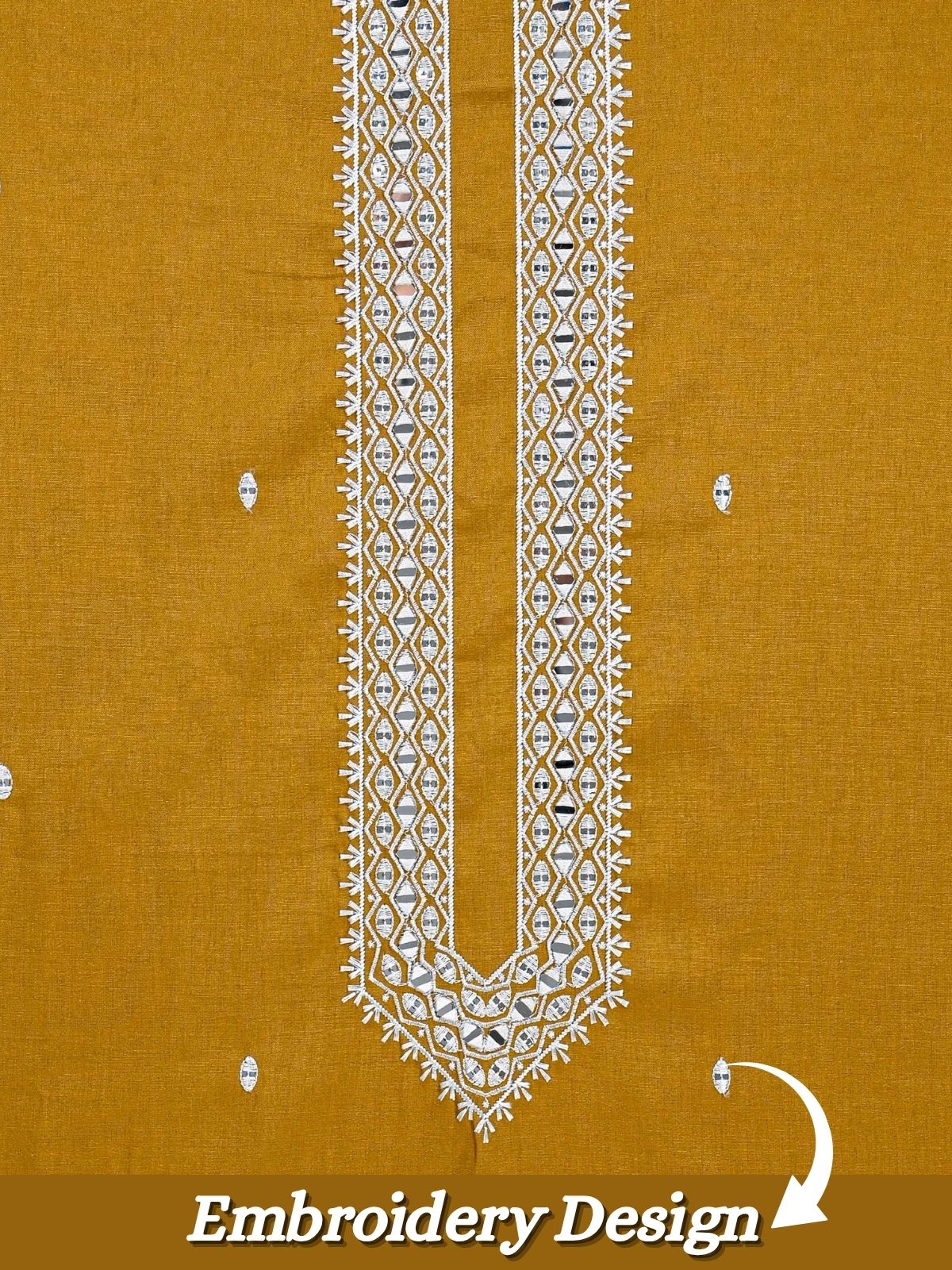 The Kohinoor - Unstitched Mustard Kurta Fabric For Men 21362
