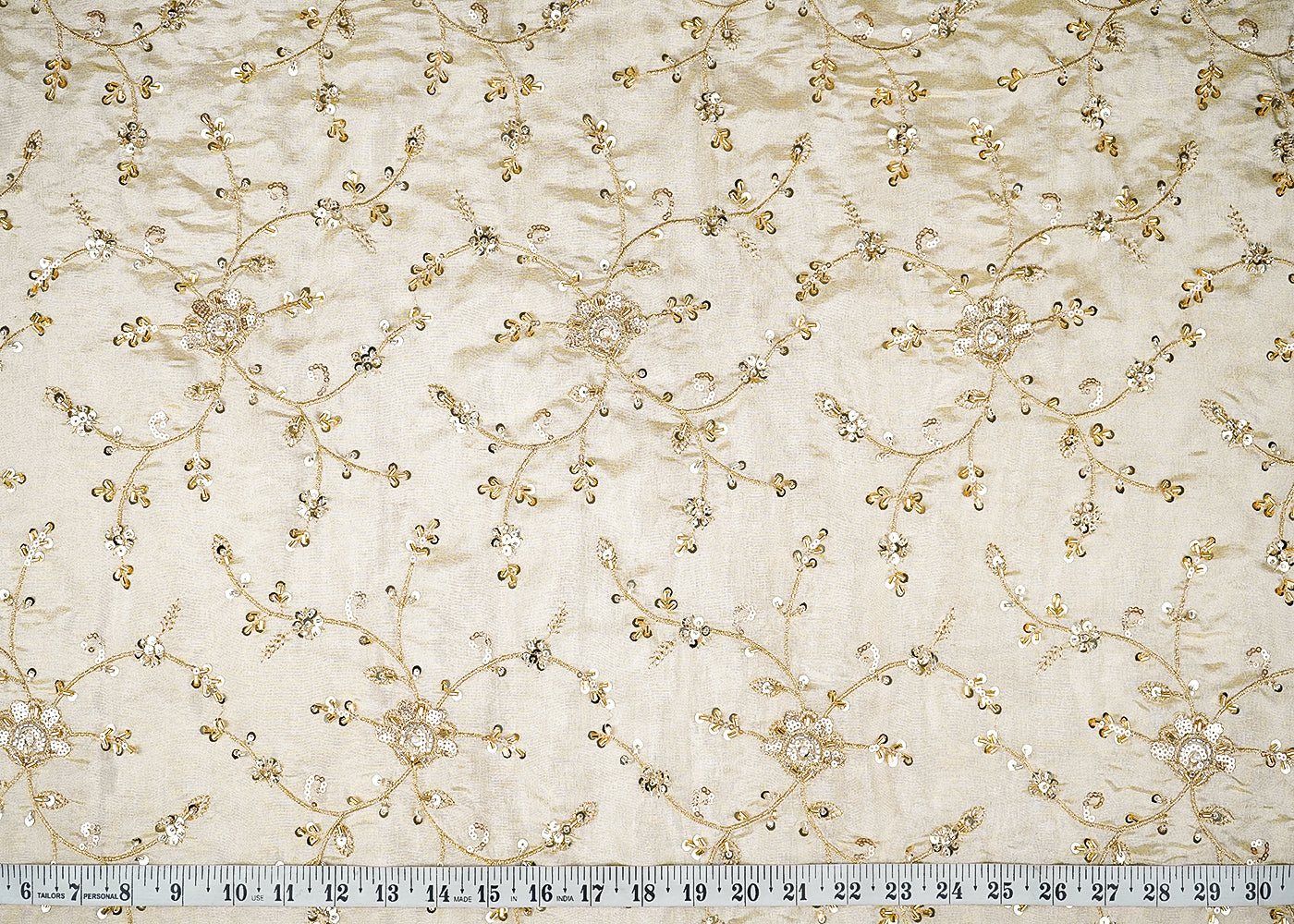 Golden-Dyeable-Tissue-Fabric-With-All-Over-Sequins,-Bead,-Katdana-And-Zari-Work-21388-measurement-view