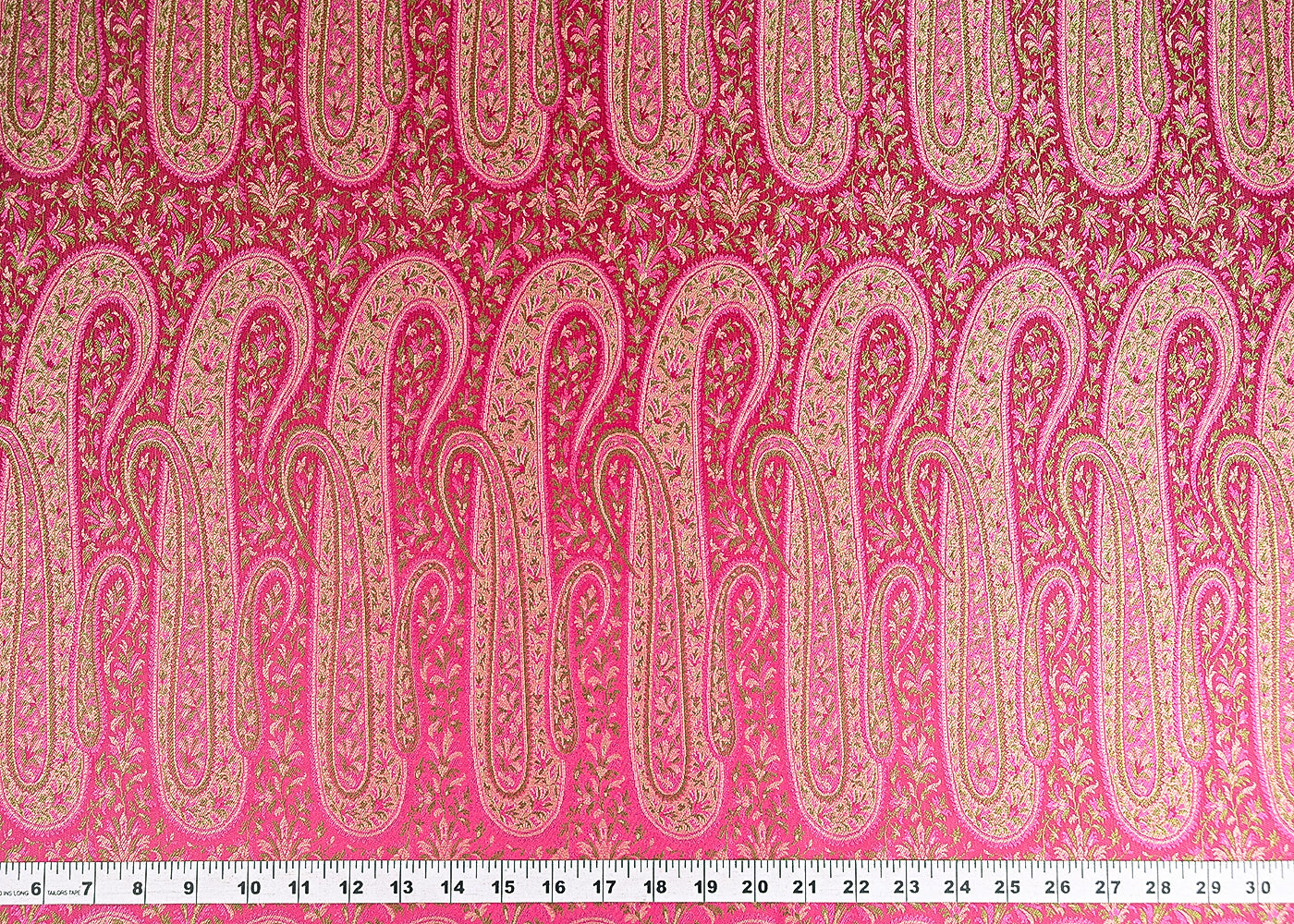 Rani Pink Banarasi Brocade Fabric With All Over Thread And Zari Handloom 21418