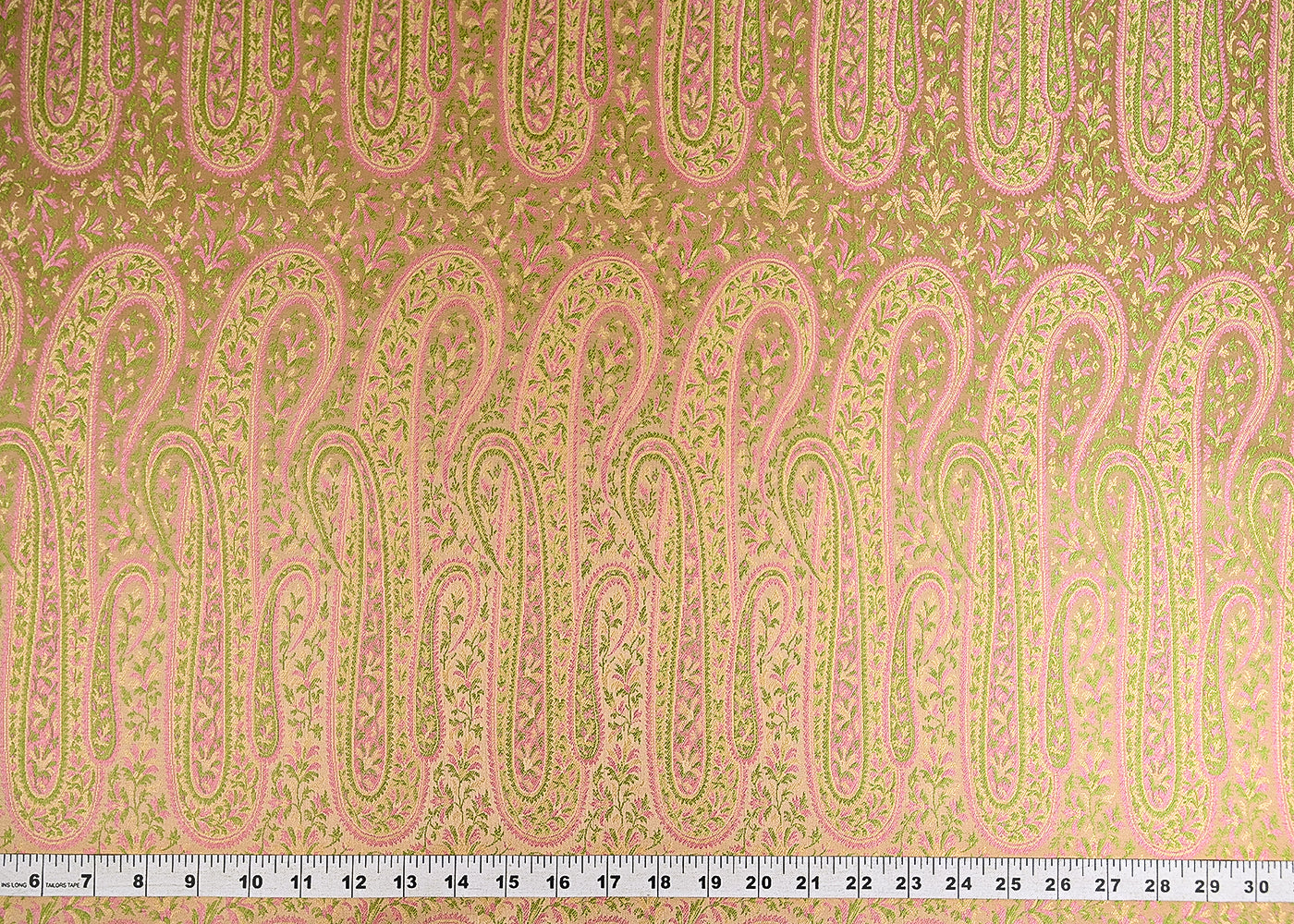 Cream Banarasi Brocade Fabric With All Over Thread And Zari Handloom 21419