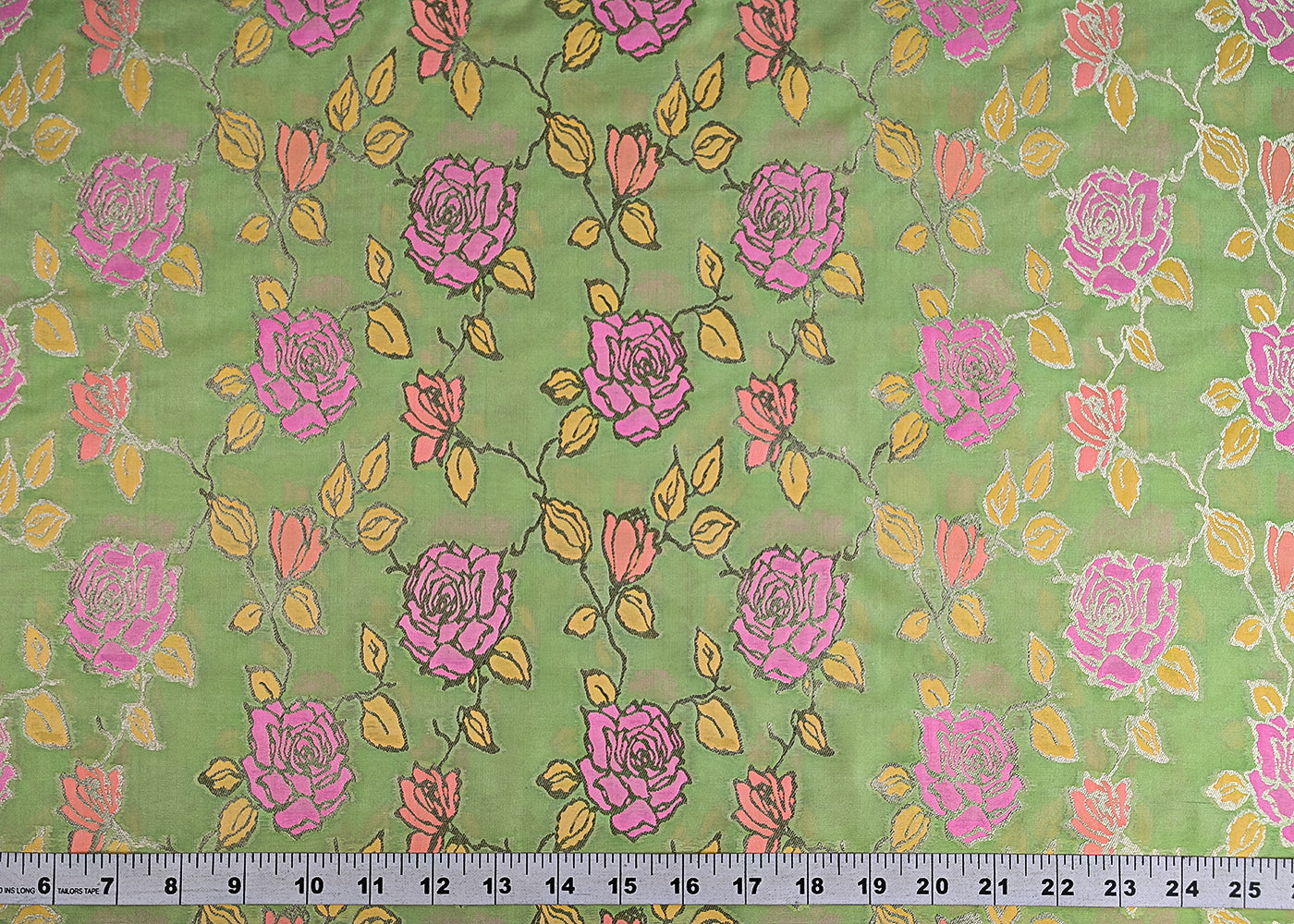 Pista-Green-Banarasi-Brocade-Fabric-With-All-Over-Thread-And-Zari-Handloom-21471-measurement-view